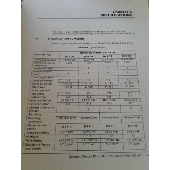 Computer Quantum Product Manual Fireball Plus LM 10.2/ 15.0 / 20.5 / 30.0 GM AT - Picture 5 of 10